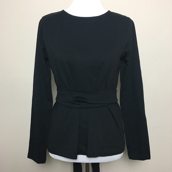 J. Crew Tops - J. Crew Black Belted Long Sleeve Top
